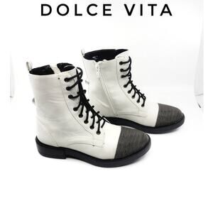 NWT RARE Dolce Vita XYLA White Combat Boots - Size 7